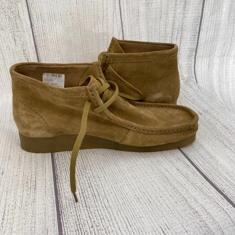 Clarks Wallaston Boot Mens 11.5 Dark Sand Suede Moc Toe Chukka Ankle Gorpcore